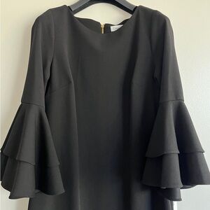 NWT Calvin Klein Black Tiered Sleeve Dress